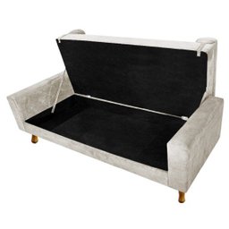 Recamier Félix King Size 195cm Suede Bege - Doce Sonho Móveis - 6