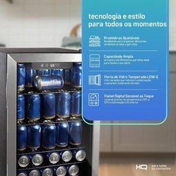 Cervejeira Expositor Vertical Hq Vidro Duplo 100 Litros Inox Hq-100cevpv 220v - 7