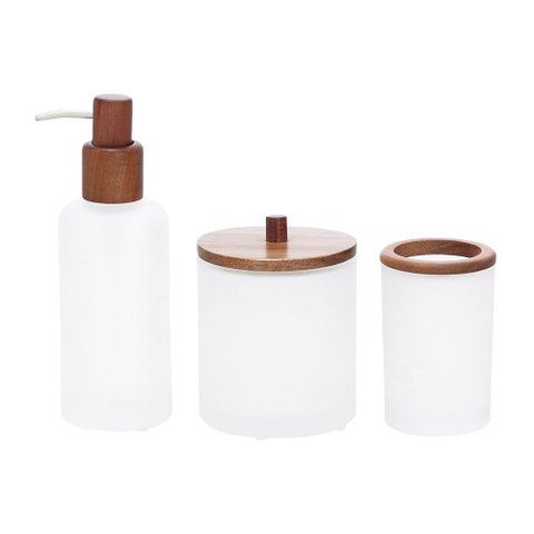 Kit 3 Peças para Banheiro em Vidro Fosco 19223 Mart