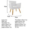 Poltrona Dália Pés Palito Mel Suede Branco - Doce Sonho Móveis - 4