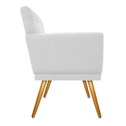 Poltrona Dália Pés Palito Mel Suede Branco - Doce Sonho Móveis - 3