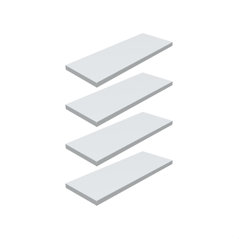 Kit 4 Prateleira Branca 40X15 + Suporte Flutuante Mdf  Organizadora Decoração Cozinha Banheiro Sala