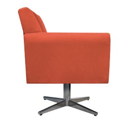 Poltrona Laura Base Giratória de Metal Suede Terracota - Doce Sonho Móveis - 3