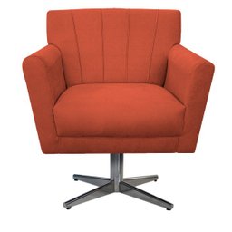 Poltrona Laura Base Giratória de Metal Suede Terracota - Doce Sonho Móveis - 2