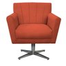 Poltrona Laura Base Giratória de Metal Suede Terracota - Doce Sonho Móveis - 2