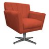 Poltrona Laura Base Giratória de Metal Suede Terracota - Doce Sonho Móveis - 1