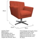 Ver imagem 4 de Poltrona Laura Base Giratória de Metal Suede Terracota - Doce Sonho Móveis