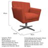 Poltrona Laura Base Giratória de Metal Suede Terracota - Doce Sonho Móveis - 4