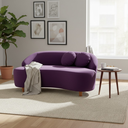 Ver imagem 1 de Namoradeira Sofá Feijão Cancún 150cm Orgânica Veludo Roxo