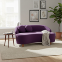 Ver imagem 2 de Namoradeira Sofá Feijão Cancún 150cm Orgânica Veludo Roxo