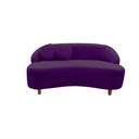 Ver imagem 3 de Namoradeira Sofá Feijão Cancún 150cm Orgânica Veludo Roxo