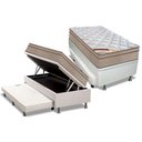Ver imagem 1 de Cama Box Baú C-auxiliar Solteiro: Colchão Molas Castor Bonnel Revolution + Base Crc Courano Black(