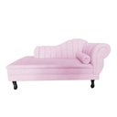 Ver imagem 3 de Recamier Decorativo Divã Amsterdã 147cm Lado Esquerdo Couro Rosa Bebê