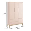 Ver imagem 6 de Quarto de Bebê 3 Portas New Classic Rosa com Pés Madeira Natural e Colchão Gazin – Reller