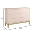 Ver imagem 4 de Quarto de Bebê 3 Portas New Classic Rosa com Pés Madeira Natural e Colchão Gazin – Reller