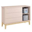 Ver imagem 5 de Quarto de Bebê 3 Portas New Classic Rosa com Pés Madeira Natural e Colchão Gazin – Reller