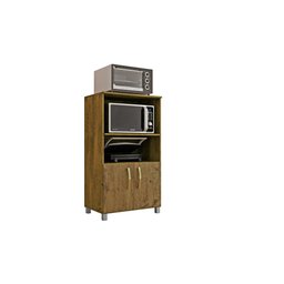 Balcão Cozinha para Forno Elétrico Microondas Multiuso com 2 Portas e 4 Pés Helena 65x120cm Canela - 1