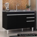 Ver imagem 2 de Balcão Gabinete 120cm 3 Portas 2 Gavetas Michigan Preto - Lumil
