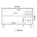 Ver imagem 4 de Balcão Gabinete 120cm 3 Portas 2 Gavetas Michigan Preto - Lumil