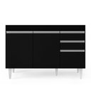 Ver imagem 5 de Balcão Gabinete 120cm 3 Portas 2 Gavetas Michigan Preto - Lumil