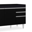 Ver imagem 6 de Balcão Gabinete 120cm 3 Portas 2 Gavetas Michigan Preto - Lumil