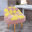 Ver imagem 2 de Kit 02 Poltrona Paloma Escritório Sala Pé Palito Suede Rosa Bebê e Suede Amarelo - Dominic Decor