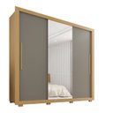 Ver imagem 3 de Guarda-Roupa Casal 3 Portas com Espelho Central 4 Gavetas com Pés Costa Rica Marrom Jequitibá/Granizo