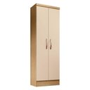 Ver imagem 3 de Guarda Roupa Casal Londres com Espelho e Armário Multiuso New Egito Carvalho Americano Off White -