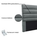 Ver imagem 3 de Cabeceira Para Cama Box Solteiro La Italiana 90cm Veludo - SSX Multicoisas Spezzia Cinza