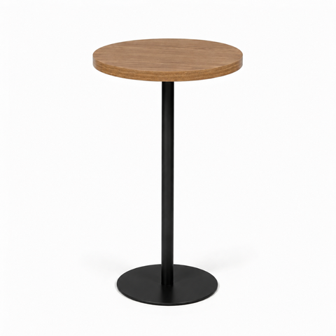 Mesa Lateral Redonda Baixa MDF Cor:Preto