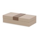 Ver imagem 1 de Caixa em Mdf com Revestimento em Pu Bege e Marrom 30x15,5x8cm