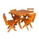 Ver imagem 1 de Conjunto Mesa 1m e 4 Cadeiras Madeira Maciça Eucalipto