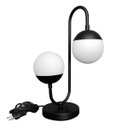 Ver imagem 5 de Kit 2 Abajur Luminária de Mesa Jabuticaba Jennifer Alumínio Preto com 2 Globos de Vidro 10cm