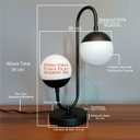 Ver imagem 3 de Kit 2 Abajur Luminária de Mesa Jabuticaba Jennifer Alumínio Preto com 2 Globos de Vidro 10cm