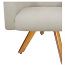 Ver imagem 6 de Poltrona Luiza Base Giratória de Madeira Corano Nozes e Linho Bege - Doce Sonho Móveis