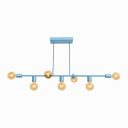 Ver imagem 1 de Pendente Ciciliano Aluminio Teto e27 7 Luzes Lumini Lab - Azul Bebe