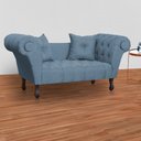 Ver imagem 7 de Kit 2 Divãs Namoradeira Dubai Linho Azul - Malta Decor