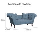 Ver imagem 6 de Kit 2 Divãs Namoradeira Dubai Linho Azul - Malta Decor