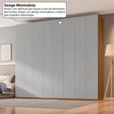 Ver imagem 6 de Guarda-Roupa Casal Modulado com 8 Portas e 6 Gavetas 275cm Multimóveis Crrui-GRP117 Madeirado/Cinza