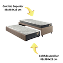 Ver imagem 7 de Bicama Box Solteiro 88x188 Linho Marrom + 2 Colchões Adapto Molas Ensacadas Ecoflex