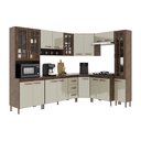 Ver imagem 2 de Cozinha Modulada Completa Fidelitá Lisboa 8 Peças 445cm 18 Portas 3 Gavetas com Tampo