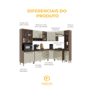 Ver imagem 5 de Cozinha Modulada Completa Fidelitá Lisboa 8 Peças 445cm 18 Portas 3 Gavetas com Tampo