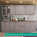 Ver imagem 2 de Cozinha Armario 7 Peças Paneleiro Balcao com Tampo 270 cm Unna Gris Poliman