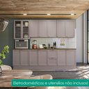 Ver mais imagens de Cozinha Armario 7 Peças Paneleiro Balcao com Tampo 270 cm Unna Gris Poliman