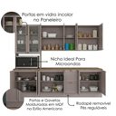 Ver imagem 4 de Cozinha Armario 7 Peças Paneleiro Balcao com Tampo 270 cm Unna Gris Poliman