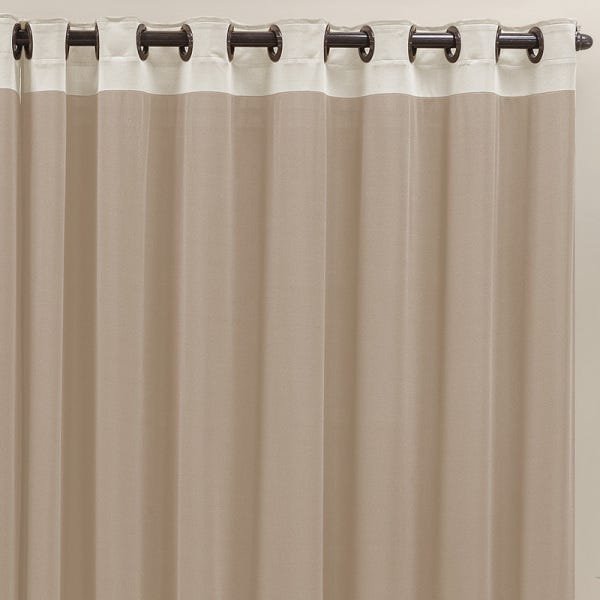 Cortina para Sala 3,00m x 2,60m Decorativa Beatriz com Tecido de Malha Varão Simples Cor:Avelã - 3