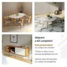 Conjunto de Jantar 6 Lugares Mesa 1,80m em Mdf e Base Ripada Cor:freijó com Off White e Verde - 9