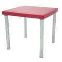 Ver imagem 1 de Mesa Tramontina Mona 80x80cm em Polipropileno Vermelho com Pernas de Alumínio Anodizado