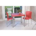 Ver imagem 2 de Mesa Tramontina Mona 80x80cm em Polipropileno Vermelho com Pernas de Alumínio Anodizado