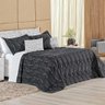 Kit Cobre Leito Colcha Caprice Queen 3 Peças Bordado Hiperpercal 180 Fios - Preto - 1